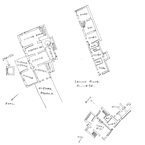 Plan of the three houses of Borgo Castello