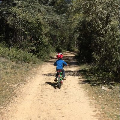 Four year old cycling in Luberon