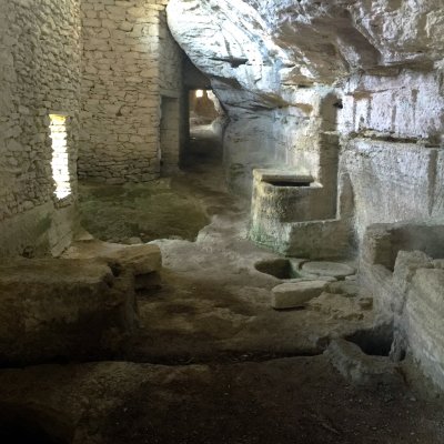 An ancient olive mill carved into a cave