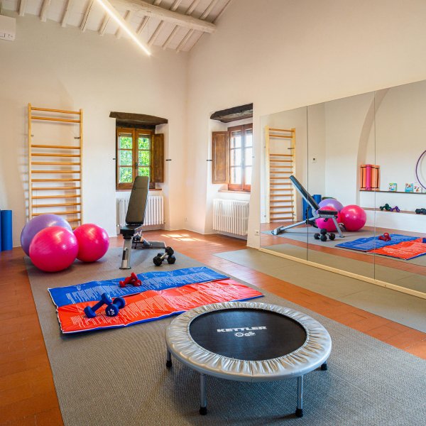 The gym is also ideal as a yoga room