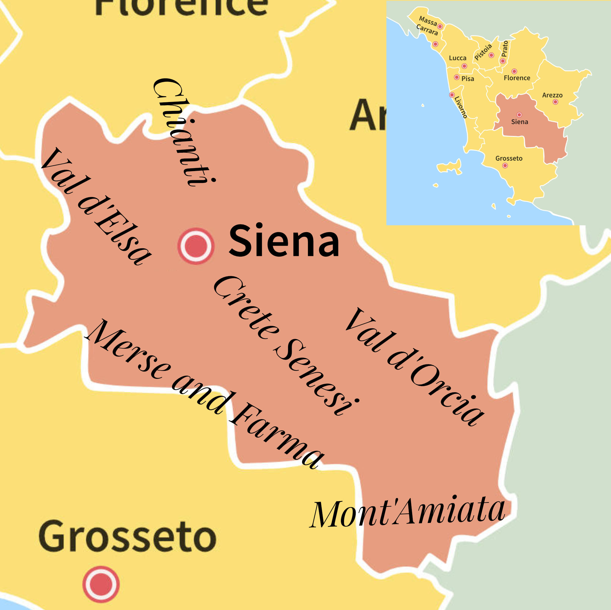 Siena provincia map