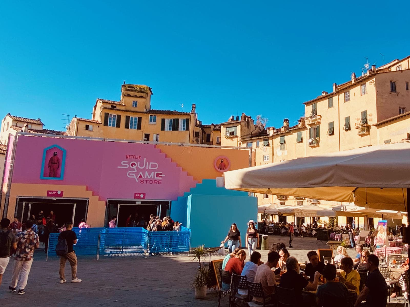 Lucca Comics in the Piazza dell'Anfiteatro, once a Roman amphitheatre Lucca-Comics
