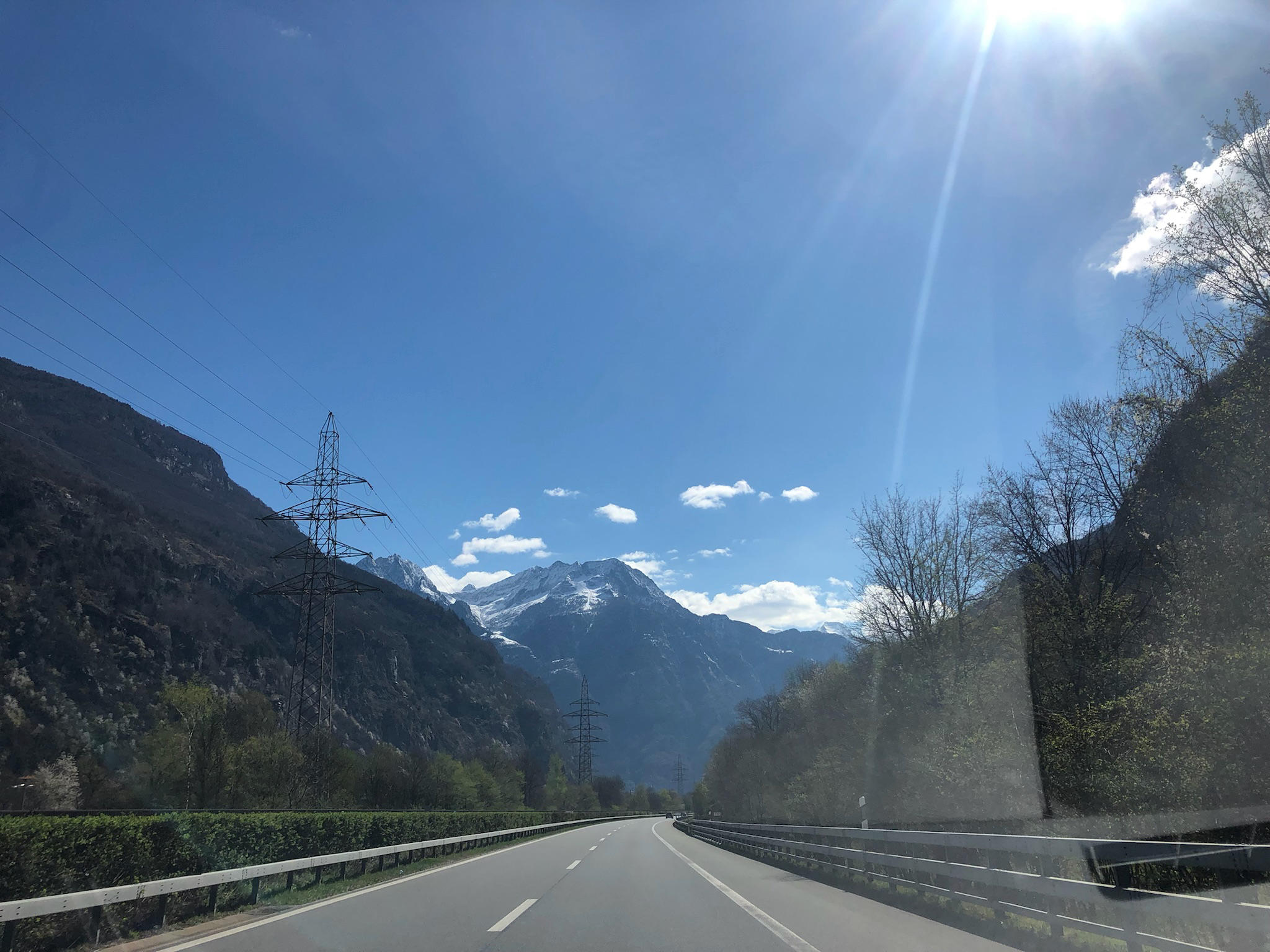 Driving towards the Gotthard Tunnel in Switzerland swiss-alps