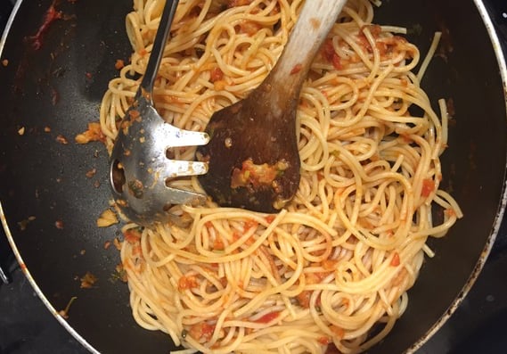 Smoky Aubergine Spaghetti alla Selli Smoked Aubergine sauce