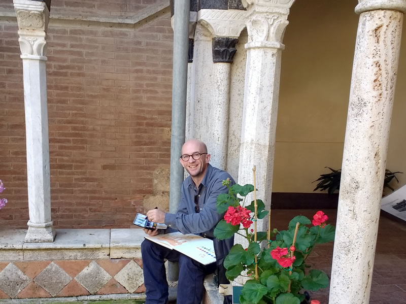 Daniel painting in Torri near Siena
